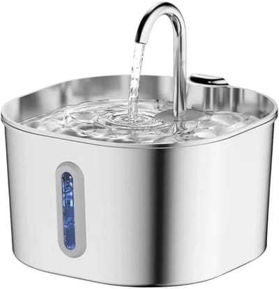 Kattenfontein RVS met Filter – Drinkfontein Kat 2,2L – Stil & Hygiënisch – Waterfontein Katten Roestvrij Staal