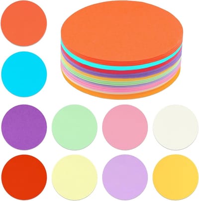 Origami Vouwpapier Set van 500 Vellen, Rond 15 cm, Kleurrijk Vouwpapier voor Creatieve Knutselprojecten en Schoolactiviteiten