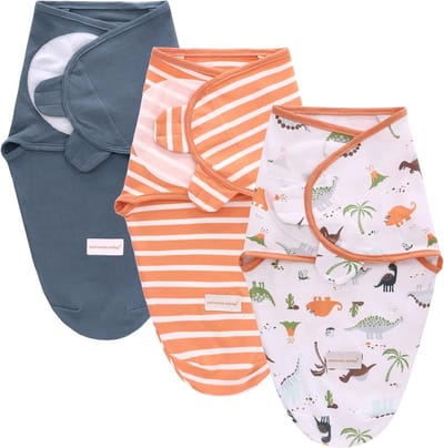 Baby Swaddle Set van 3 Stuks voor 0-6 Maanden - Ademend en Lichtgewicht Babydekentje