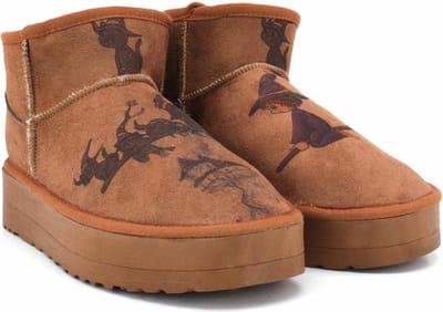 GOBY - Witch on Broom - Enkellaarsjes - Damesboots - Laarzen - Hoge kwaliteit - Handmade - Maat 37