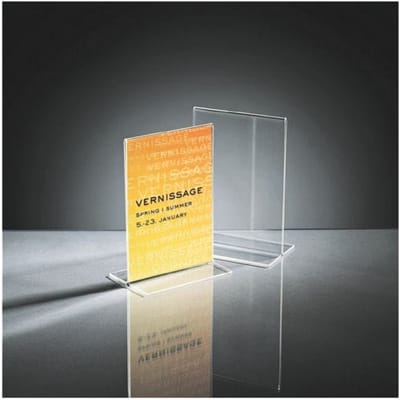 Sigel tafelstandaard - A6 - glashelder - recht - T-standaard - acrylkaarthouder - SI-TA226