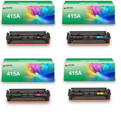 INKFIND 415A (W2030A/W2031A/W2032A/W2033A) tonercartridge multipack van 4 stuks (Zwart+Cyaan+Magenta+Geel) compatibel met HP 415A (W2030A/W2031A/W2032A/W2033A) toner cartridge -4-pack BK/C/M/Y