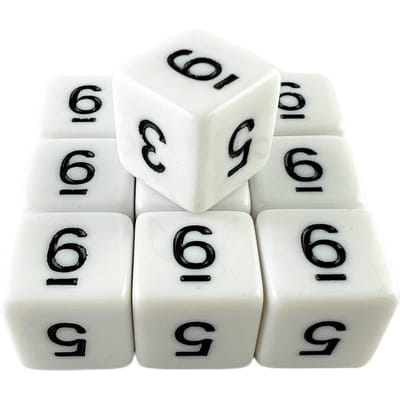 Dés Polyédriques D6 16mm TRPG DND Kit de Jeu de Dés Numériques 6 Faces 10 Pièces pour Jeu de Société