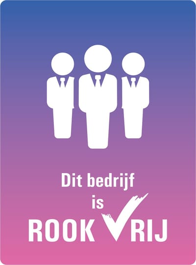 Rookvrij bedrijf sticker 200 x 150 mm