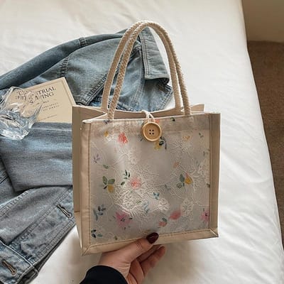 Tassen voor Dames Nieuwe Stijl Trendy Kleine Tassen voor Werk Souvenir Lunchbox Bento Tas voor Dames gray