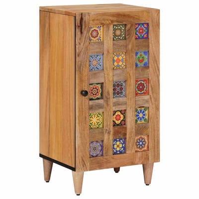 vidaXL - Dressoir - met - opslag - Naturel - 40 - x - 33 - x - 75 - cm - Massief - Mango - Hout