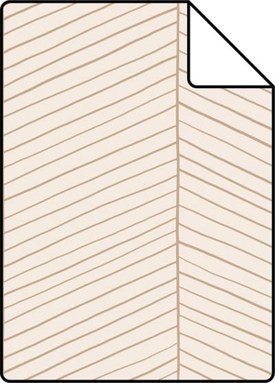 Proefstaal ESTAhome behang visgraat-motief zandkleurig en beige - 26.5 x 21 cm - 139565-S