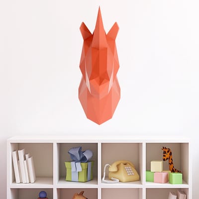 3D origami sticker roze eenhoorn 100 x 35 cm