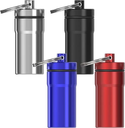 Aluminium oordopjes hoesje met sleutelhanger - Waterdicht en draagbaar in zwart en zilver