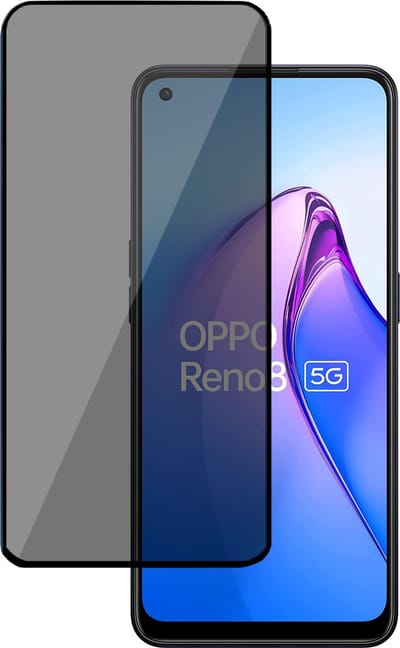 Privé Screenprotector geschikt voor OPPO Reno 8 - Privacy Beschermglas - Privacy Proteqt+