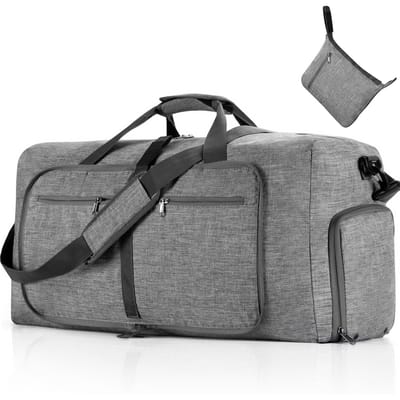 Sac de sport avec compartiment à chaussures, bagage à main, sac de voyage, sac de sport, sac de sport pour hommes et femmes gris