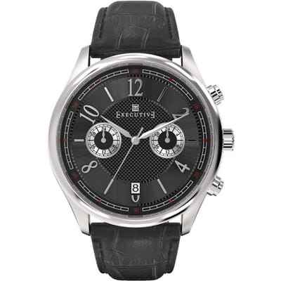 Executive Button Down Dual Time Staal 42mm | EX-1006-04