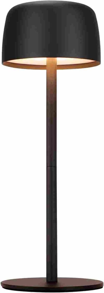 Glitzerlife - Tafellamp Bureaulamp Draadloos Nachtlampje - dimbaar touch 3 kleurtemperaturen - LED leeslamp oplaadbaar USB - verstelbaar waterdicht IP44 - Ø9cm - Zwart