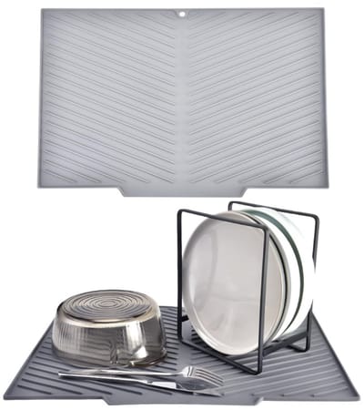 Dailygoods- Afwasmat V Grijs - Afdruipmat - Vaatdoek - Afwasmachine - Afwas doeken - Antislip ondergrond - Afwasdoek