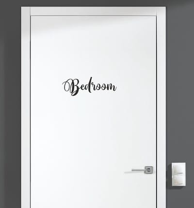 Deursticker - Bedroom - Zwart 17,5x6