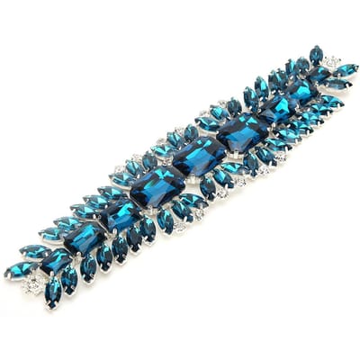 Strass en Cristal Fleur DIY Couture Vêtements Chaussures Décoration Accessoires Bleu Royal bleu