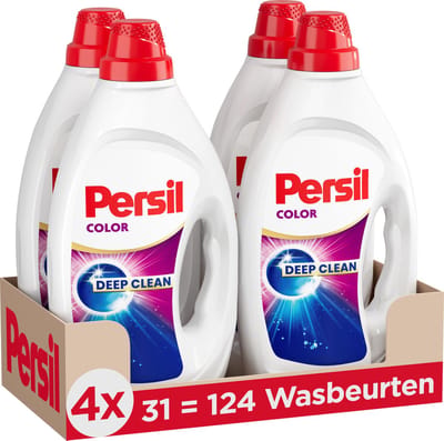 Persil Gel Color - Vloeibaar Wasmiddel - Gekleurde Was - 4 x 31 Wasbeurten - Voordeelverpakking