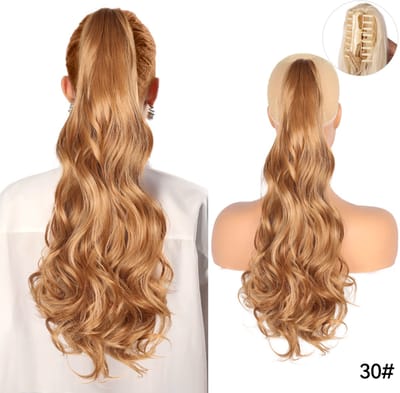 Ponytail #30 (P006) Kastanjebruin- 55cm - Paardenstaart - Haarverlenging - Extensions - Wavy - gemixt #30 - Haarstuk - 22'' - 22 inch