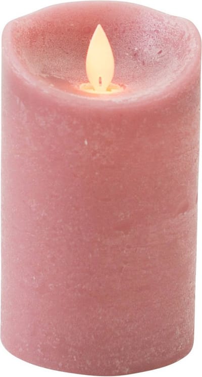 Anna's Collection Led kaars/stompkaars - oudroze - H12,5 x D7,5 cm - wax - bewegende vlam