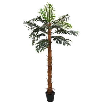vidaXL Kunstmatige Cocuspalmboom Groen 70 x 20 x 200 cm Stof en Bamboe