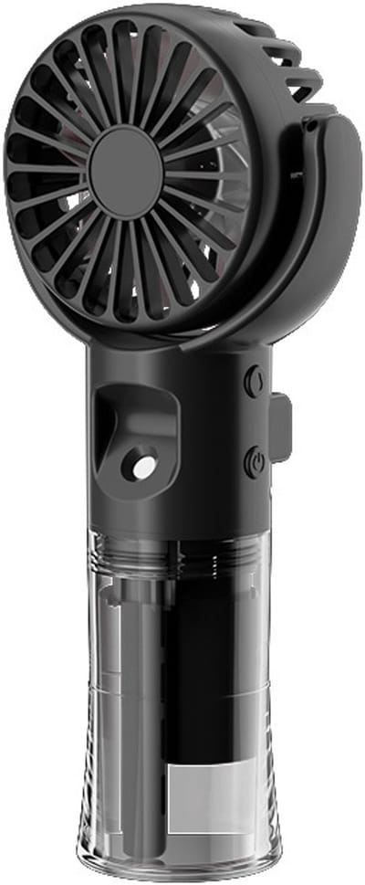 Handventilator - met waternevelspray - Draagbare Fan - Mistventilator - USB oplaadbare - 4 snelheden - lichtgewicht - Persoonlijke koelm - Zomer - Voor kantoren, huizen, studentenkamers - zwart