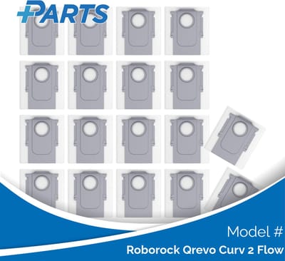 Roborock Qrevo Curv 2 Flow Stofzakken (18 Stuks, Plus.Parts® alternatief voor 8.02.0239)