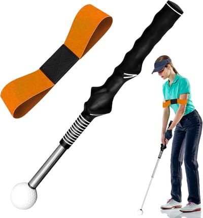 Verstelbare golfgreeptrainer met armband voor houdingscorrectie en opwarmingsoefeningen, ideaal voor chippen en uitlijnen