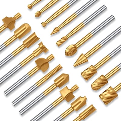 20-Delige Multifunctionele HSS Freesset Steekpunten voor Multifunctioneel Gereedschap - 1/8 inch 3mm Schacht