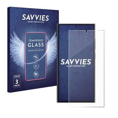 Savvies - Glas Screenprotector voor Samsung Galaxy S24 Ultra - Gehard Beschermglas 9H 3 Stuks
