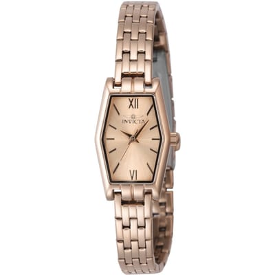 Invicta Angel 48129 Dames Horloge - Quartz Uurwerk - Roestvrij Staal met rosegouden Wijzerplaat - 20mm