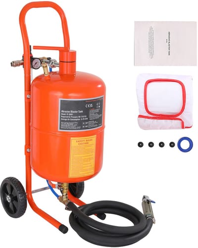 5 Gallon Zandstraalmachine. 60-110 Psi. Hoge Druk. Draagbaar. 4 Keramische Spuitmonden. Voor Het Verwijderen Van Verf/Roest.