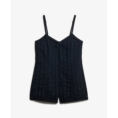 Superdry Lace Cami Playsuit Mouwloze Romper Zwart XL Vrouw