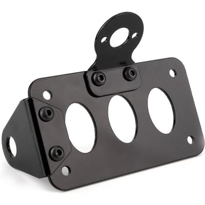 IJzeren Motorfiets Achter Kentekenplaathouder Zij Achterlicht Beugel Modificatie Accessoire black
