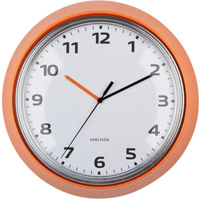 Karlsson Wandklok Modern Retro - Oranje - Ø34cm - Wandklok Retro