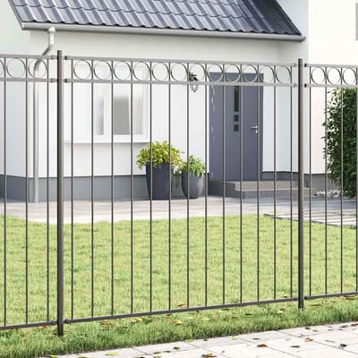 vidaXL - Heckelement - ASSEN - 170 - x - 170 - cm - Staal - Grijs