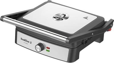 Sandwich Toaster 2200 W met Non-Stick Coating, Elektrische Grill met Temperatuursensor en Koude Handgreep