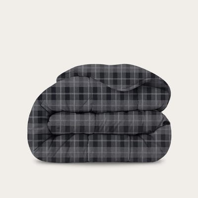 HappyBed Dekbed zonder overtrek 140x220 - Wasbaar Dekbed - Bedrukt dekbed zonder hoes - Hoesloos Dekbed - Eenpersoonsdekbed - Grey Tartan