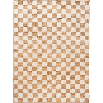 Ferm Living Wollen Jute Vloerkleed - 140x200 cm - off-white/natural