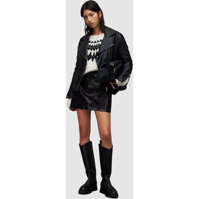 AllSaints Ari Lea Atlas Skirt Black Maat: 10 | Mini Rokken Outlet | Dames | Zwart