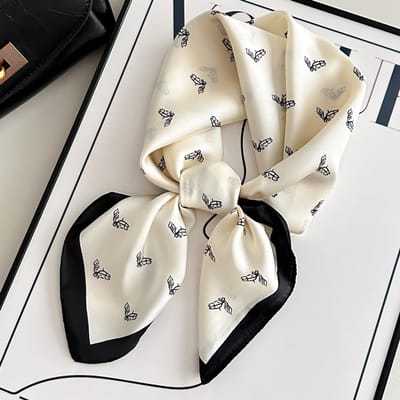 Dames Sjaal - Sjaals - Stola - Vierkante doek - Elegant Stijlvol Dames haar sjaal - Satijn zijde - Hals sjaaltje - Sjaaltje Satijn - Neksjaaltje - Omslagdoek Modesjaals - Neksjaal - Klein Sjaaltje -Franse pony-70*70CM