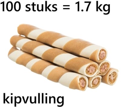 Kauwrol Trixie - Gevuld Met Kip - 10 cm, 100 St, Glutenvrij