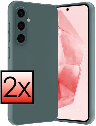 Hoesje - 2 Stuks - Geschikt voor Samsung Galaxy A36 - Sterk & Shockproof - Case Siliconen - Back Cover - Telefoon Hoes - Donkergroen