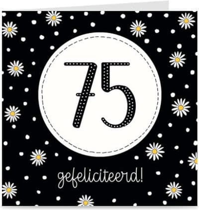 75 JAAR | verjaardagskaart / kaart met envelop | wenskaart voor 75e verjaardag