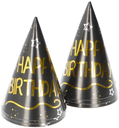 Folat - Feesthoedjes shining glam happy birthday - 6 stuks