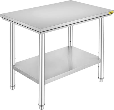 Werktafel Keuken - RVS Tafel - Maaltijden Bereiden - Versterkt Ontwerp - 60 x 90 cm - Metaal