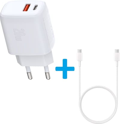 Power Adapter 20W Thuislader met USB Quick Charge 3.0 en USB-C Poorten - Oplader Stekker Lader - Geschikt voor: Geschikt voor Samsung S22/S21/S20/S10/A51/A53/S22/A13/A50/A22/A52/A23/A12 / Oppo / Xiaomi / Motorola / Sony / Nokia