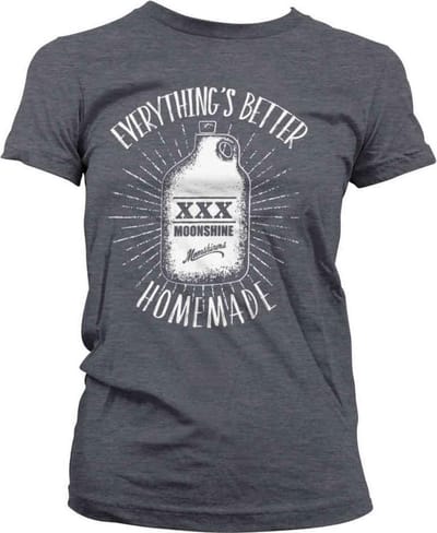 Moonshiners Dames Tshirt -S- Everything's Better Homemade Grijs