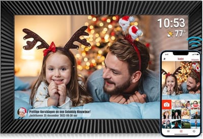 Thuys – Digitaal Fotolijstje – Fotokader – Met Wifi – 35cm x 21cm x 3cm – Zwart
