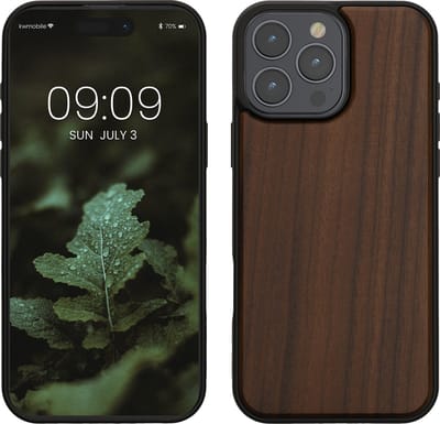 kwmobile telefoonhoesje geschikt voor Apple iPhone 16 Pro Max - Hoesje met bumper in donkerbruin - Backcover - hout