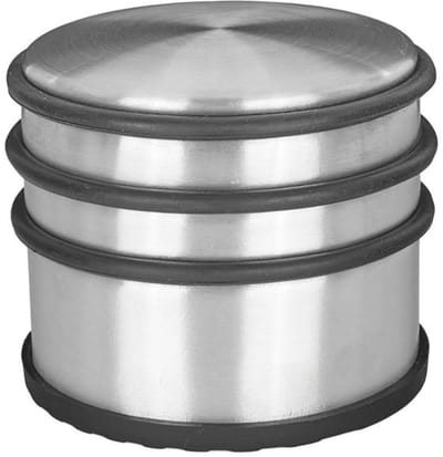 GEKO Vrijstaande deurstop - hoog - geborsteld nikkel - roestvrij staal - 94 mm diameter